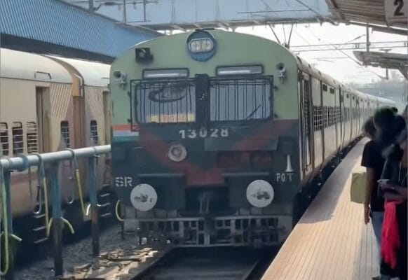 Palakkad Erode Memu train at Olavakkode palakkad