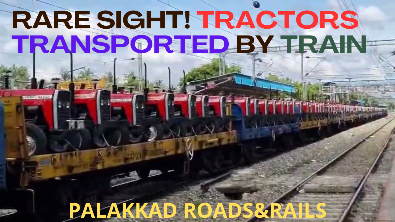 Indian Railways Freight Train Loaded with 100+ Tractors | Kollengode - Muthalamada | Pollachi route