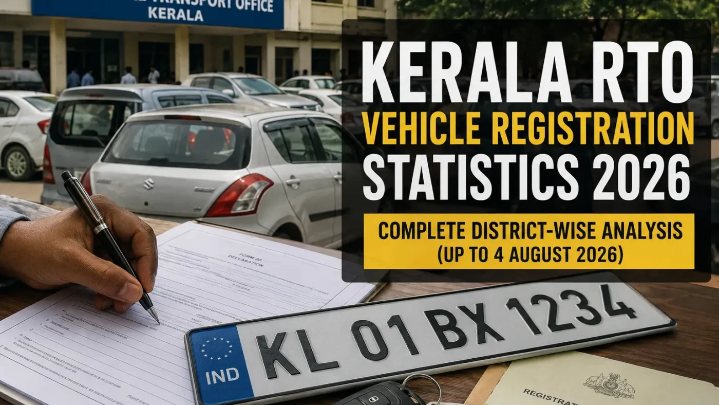 Kerala RTO Vehicle Registration 2026: Complete Ranking of 85 RTOs 5 Kerala RTO vehicle registration statistics 2026 showing cars and vehicle registration process at a Regional Transport Office