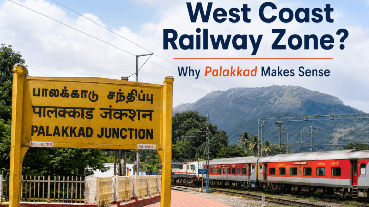 Palakkad Junction railway station representing the proposed West Coast Railway Zone headquartered at Palakkad